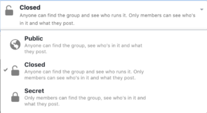 Facebook Group Types